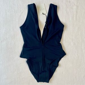 OYE Swimwear Valentina Black One Piece, Large